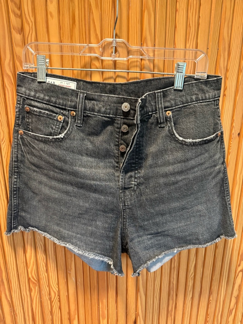 GAP Black Denim Cheeky Sky High Shorts